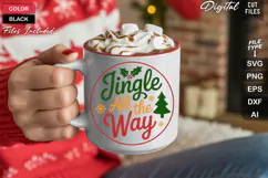 Jingle All The Way SVG | Christmas Round Sign SVG | Xmas SVG Product Image 5