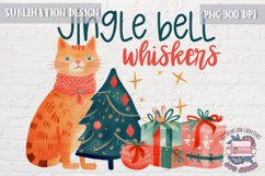 Christmas Sublimation Quote Design Cats Jingle bell whiskers Product Image 1