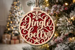 Jingle Bells Bauble Laser Cut Wood File, Christmas SVG Product Image 2