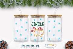 Christmas jingle bells glass can wrap | Color SVG template Product Image 2