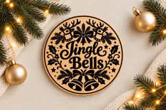 Jingle Bells Christmas Ornament Laser Cut SVG Product Image 1