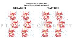 jingle bells christmas skinny tumbler sublimation design for 20oz and 30oz skinny tumbler sublimation wrap