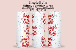 jingle bells christmas skinny tumbler sublimation design for 20oz and 30oz skinny tumbler sublimation wrap