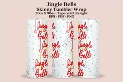 jingle bells christmas skinny tumbler sublimation design for 20oz and 30oz skinny tumbler sublimation wrap