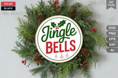 Jingle Bells SVG | Christmas Round Sign SVG | Xmas SVG Product Image 2