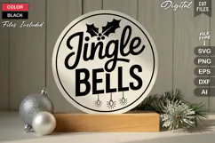 Jingle Bells SVG | Christmas Round Sign SVG | Xmas SVG Product Image 3