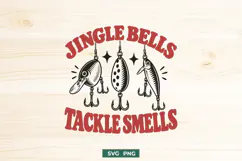 Jingle Bells Tackle Smells SVG, Funny Christmas Fishing PNG Product Image 1