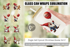 Jingle Hell Gnome Glass Can Product Image 1