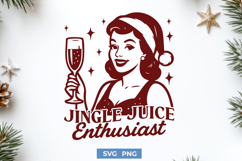Jingle Juice Enthusiast SVG Funny Retro Christmas Woman PNG Product Image 1