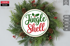 Jingle Shell SVG | Christmas Round Sign SVG | Xmas SVG Product Image 2