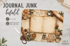 Christmas Recipe Journal Junk Bifold vintage paper textures Product Image 1