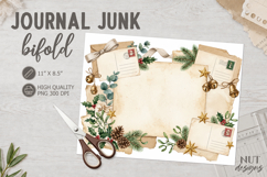 Christmas Journal Junk Bifold distressed antique paper Product Image 1