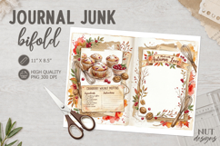Autumn Recipe Journal Junk Bifold distressed antique paper Product Image 1