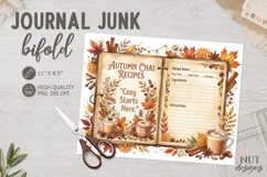 Autumn Chai Recipe Journal Junk Bifold antique paper Product Image 1