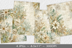 Letter paper junk journal backgrounds Product Image 1