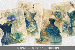 Letter paper junk journal backgrounds Product Image 1