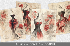 Letter paper junk journal backgrounds Product Image 1