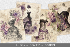 Letter paper junk journal backgrounds Product Image 1