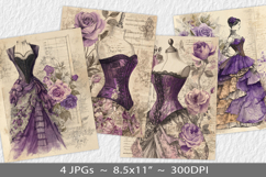 Letter paper junk journal backgrounds Product Image 1