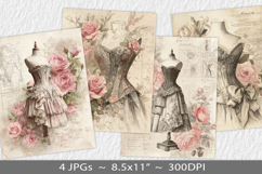 Letter paper junk journal backgrounds Product Image 1