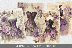 Letter paper junk journal backgrounds Product Image 1