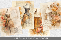 Letter paper junk journal backgrounds Product Image 1