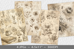 Letter paper junk journal backgrounds Product Image 1