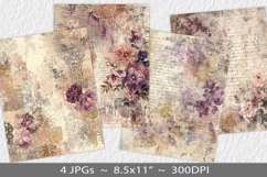 Letter paper junk journal backgrounds Product Image 1