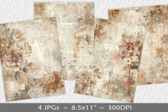 Letter paper junk journal backgrounds Product Image 1