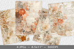 Letter paper junk journal backgrounds Product Image 1