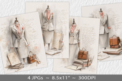 Letter paper junk journal backgrounds Product Image 1