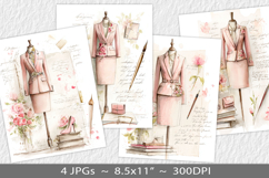 Letter paper junk journal backgrounds Product Image 1