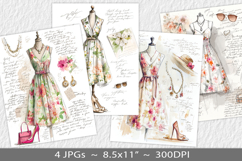 Letter paper junk journal backgrounds Product Image 1