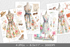 Letter paper junk journal backgrounds Product Image 1