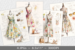 Letter paper junk journal backgrounds Product Image 1