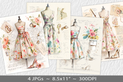 Letter paper junk journal backgrounds Product Image 1