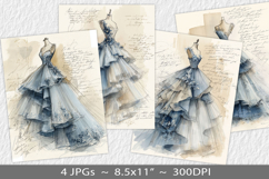 Letter paper junk journal backgrounds Product Image 1
