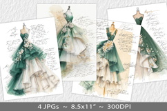 Letter paper junk journal backgrounds Product Image 1