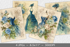 Letter paper junk journal backgrounds Product Image 1