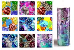 Floral Tumbler Sublimation Bundle. Abstract Retro Roses 20oz Product Image 7