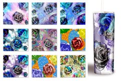 Floral Tumbler Sublimation Bundle. Abstract Retro Roses 20oz Product Image 9