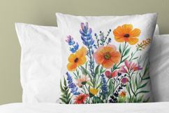 Wildflower Clusters - watercolor flowers borders PNG Product Image 2