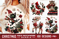 Christmas Patchwork Bundle 100 Designs PNGs Sublimation Product Image 20