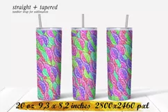 Abstract lemons tumbler,20 oz skinny tumbler sublimation Product Image 1