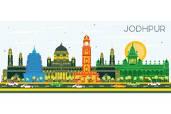 Jodhpur India City Skyline with Color Buildings Product Image 1