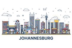 Outline Johannesburg South Africa City Skyline. Product Image 1