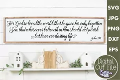 John 3 | For God So Loved Christian Farmhouse Home Sign Svg Product Image 1
