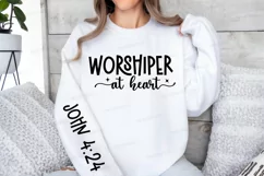 Worshiper At Heart Sleeve SVG, Christian SVG Design Product Image 3