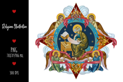 christening, vintage, religious, heaven, communion, faith, sacrament, saviour, epiphany, christian, evangelical, orthodox, greek, art, saint, holy, king, baptism, confirmation, angels, religion, sky, illustration, god, blessing, byzantine