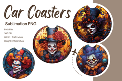 Halloween Car Coasters Joker Ghost Car Accessories Circle Product Image 1